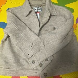 Hunter Tan Jean Jacket with Collared Design and Long Sleeves